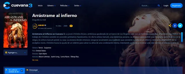 Cuevana Arrástrame al infierno 