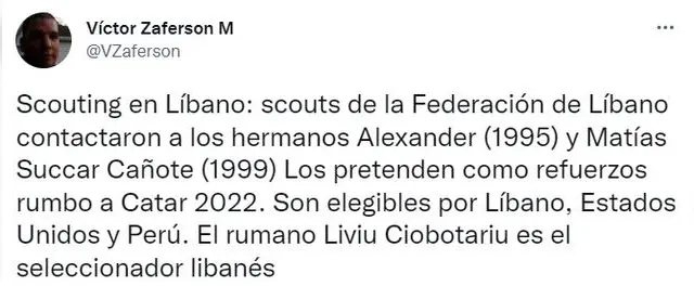 Alexander Succar puede jugar por Líbano.