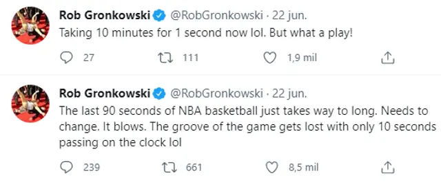 Gronkowski y su mensaje sobre la NBA.   