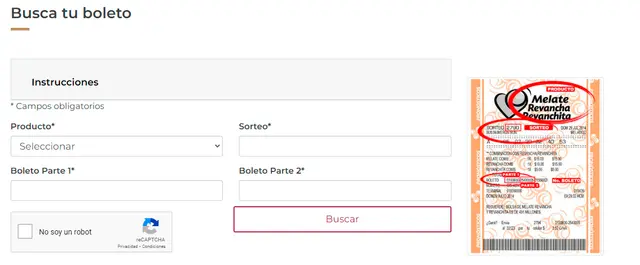 Boleto de Lotería Nacional.