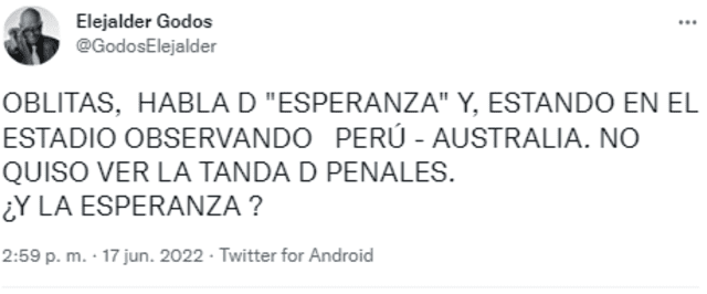 Elejalder Godos arremetió contra Juan Carlos Oblitas. Elejalder Godos arremetió contra Juan Carlos Oblitas.