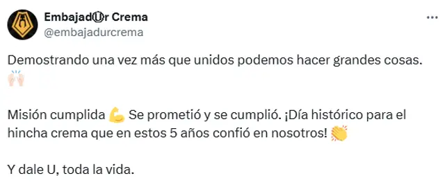 Embajadur Crema, Universitario de Deportes