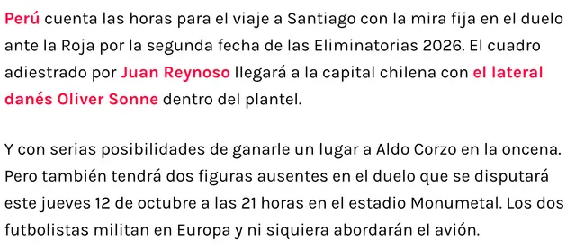 Perú vs Chile