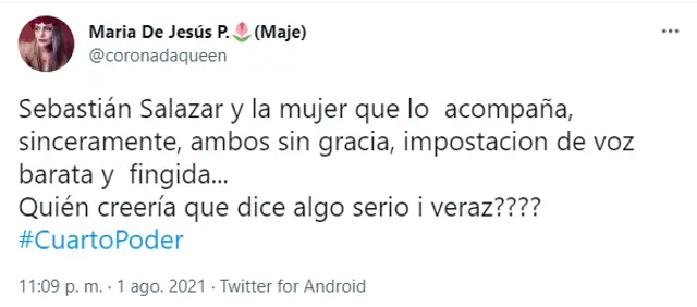  Usuarios expresan su rechazo a Cuarto Poder. | Foto: Twitter    