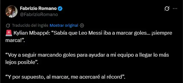 Información brindada por el periodista Fabrizio Romano