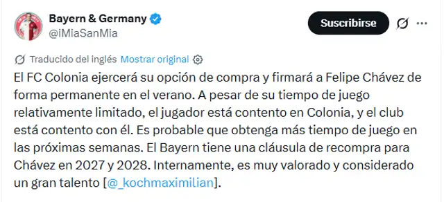 Felipe Chávez será comprado por Colonia