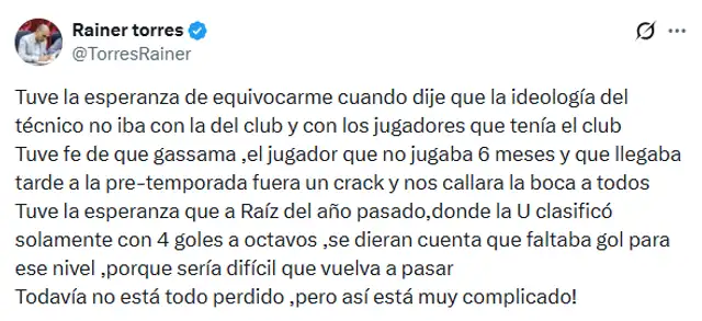 Rainer Torres habló sobre el fichaje de Sekou Gassama