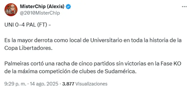 Mister Chip, Universitario de Deportes