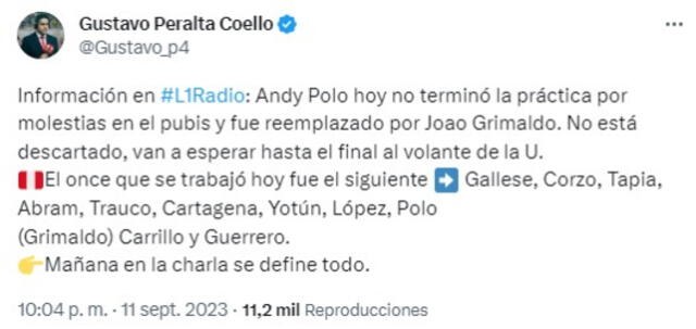 Posible once de Perú