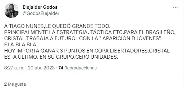 Elejalder Godos, Sporting Cristal Elejalder Godos, Sporting Cristal