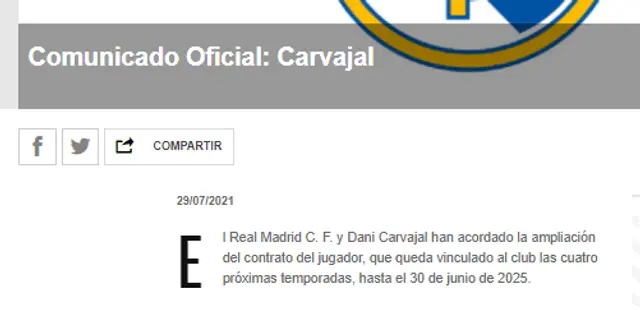 Carvajal seguirá siendo jugador del Real Madrid.   