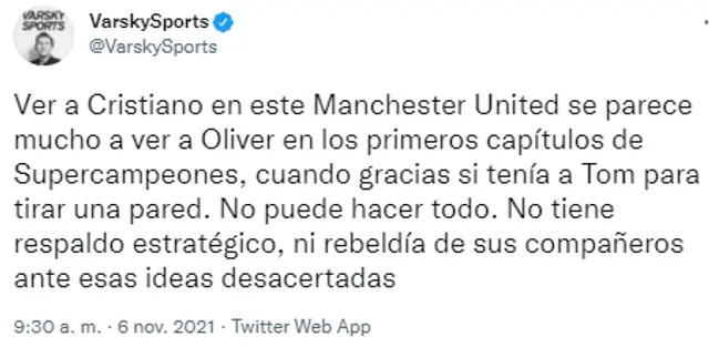 Juan Pablo Varsky sobre Cristiano Ronaldo.
