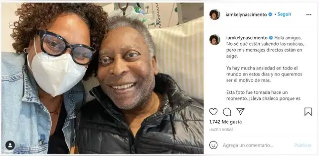 Redes de la hija de Pelé. (Captura de Pantalla)