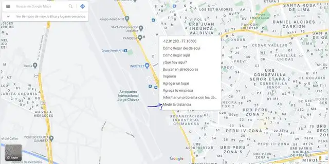 Mide distancia en Google Maps
