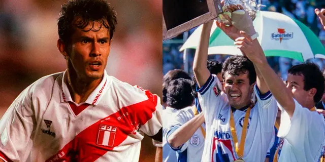  Juan Reynoso con Perú y Cruz Azul como jugador.   