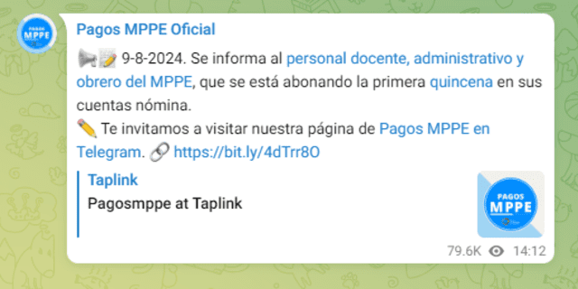 Pago del Ministerio de Educación HOY | Autogestión RRHH MPPE 2024