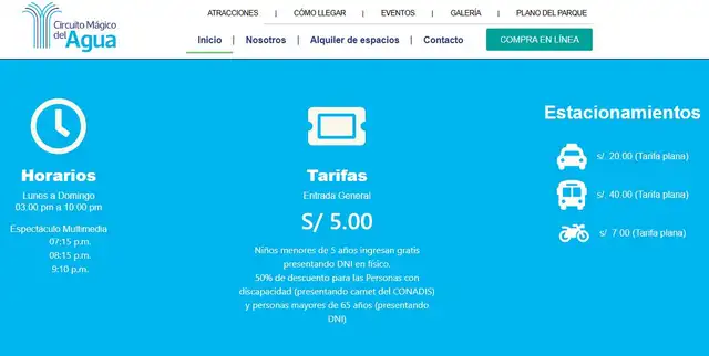 tarifa parque de las aguas