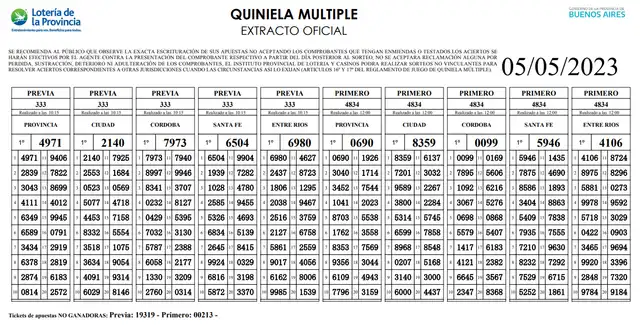 quiniela extractos
