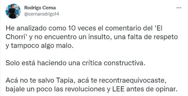 Hinchas responde a Tapia.   