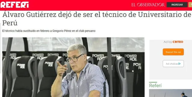 Referí sobre salida de Álvaro Gutiérrez.