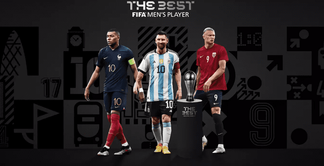 Messi, Haaland y Mbappé finalistas a los The Best 2023.   