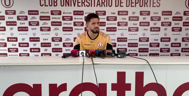 Matías Di Benedetto brindó una conferencia de prensa. Foto: Universitario TV Matías Di Benedetto brindó una conferencia de prensa. Foto: Universitario TV