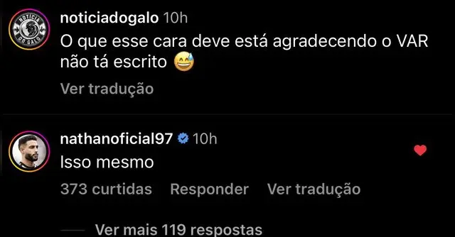 Nathan Silva sobre el penal anulado por el VAR.