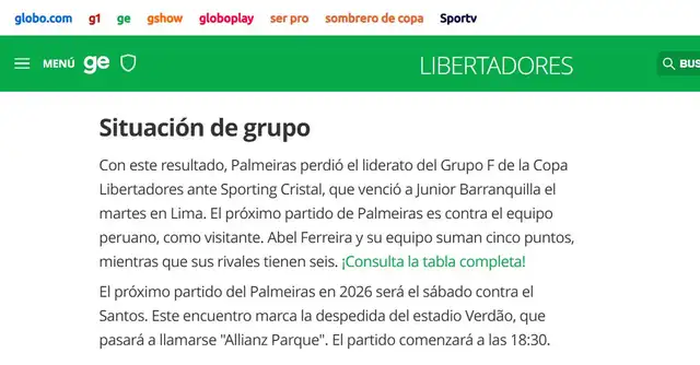 Sporting Cristal vs Palmeiras