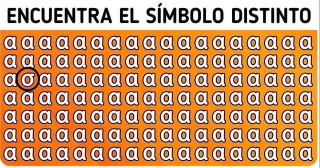 reto visual encuentra símbolo distinto 