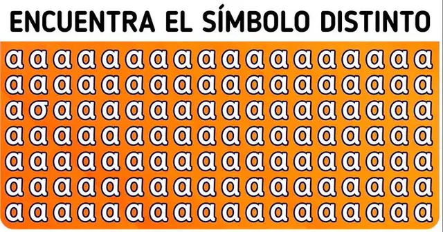 reto visual encuentra símbolo distinto segundos
