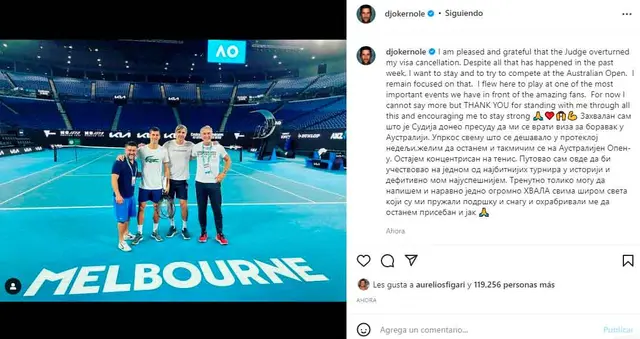 Novak Djokovic en redes sociales