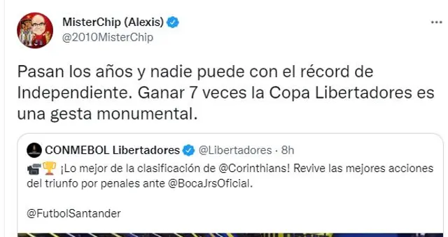 <em>Mister Chip y un mensaje tras ver a Boca Juniors eliminado</em>   