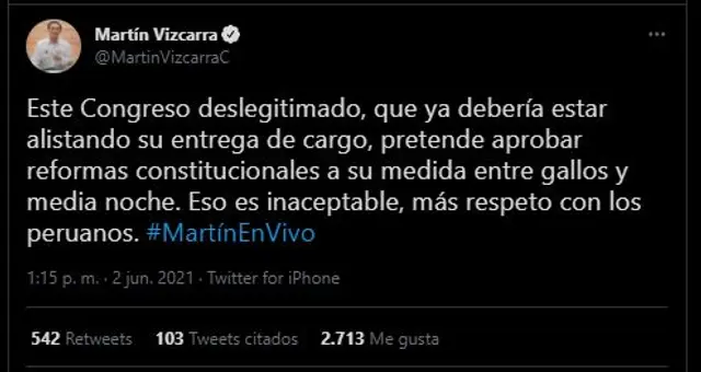 (Foto: Twitter Martín Vizcarra) (Foto: Twitter Martín Vizcarra)