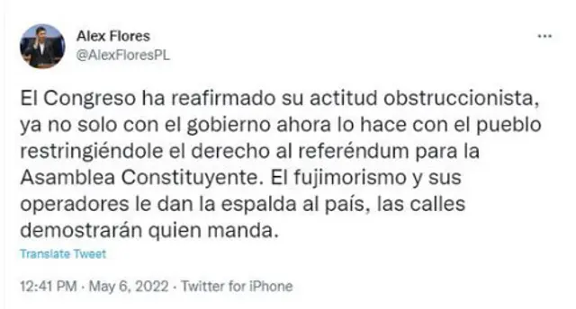 Vía Twitter: reacción de <strong>el ministro de Justicia</strong>,<strong> Félix Chero</strong>    