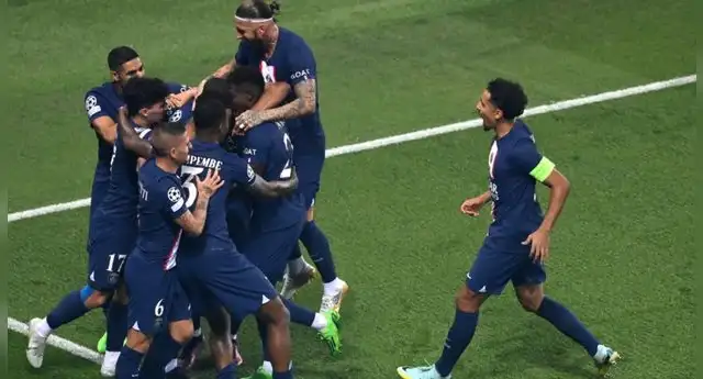 PSG tras ganar en la Champions League.