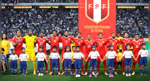 Plantel de la selección peruana.