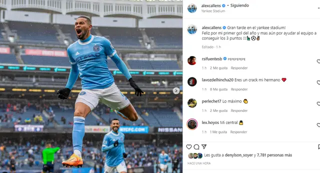 Alexander Callens mostró alegría tras anotar con NY City. Alexander Callens mostró alegría tras anotar con NY City.