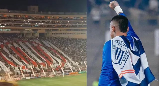 Ángelo Campos con bandera de Alianza Lima en el Monumental