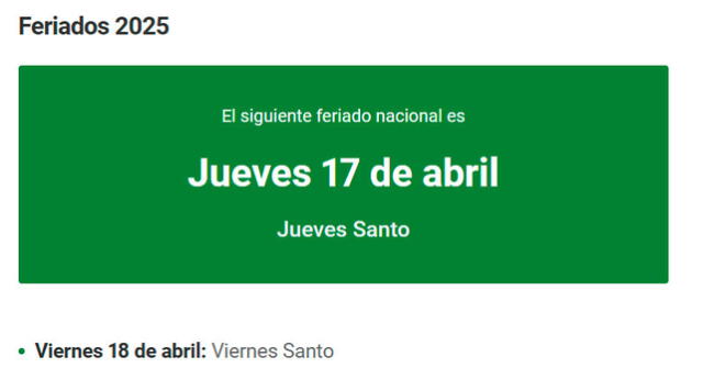 Feriado 17 de abril Feriado 17 de abril