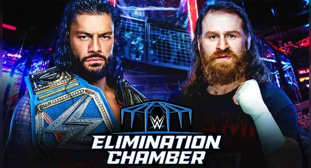 Roman Reigns vs. Sami Zayn en WWE Elimination Chamber 2023.