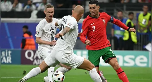 Portugal, de Cristiano Ronaldo superó a Eslovenia por los octavos de final.   