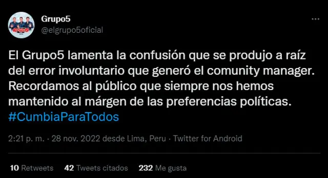 Vía Twitter.   
