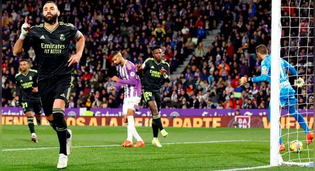 Karim Benzema anotó dos goles ante Real Valladolid.   