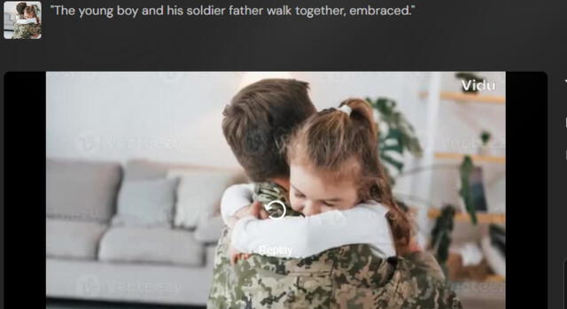 La niño y su padre soldado: un abrazo con IA que emociona La niño y su padre soldado: un abrazo con IA que emociona