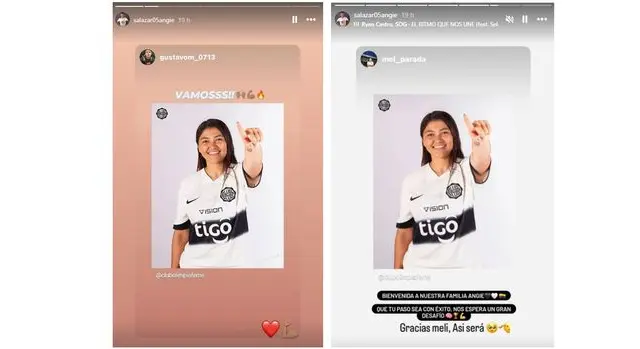 Las publicaciones de Angie Salazar tras llegar a Olimpia | Foto: Instagram Angie Salazar   
