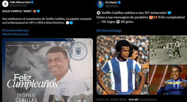 Teófilo Cubillas saludos cumpleaños