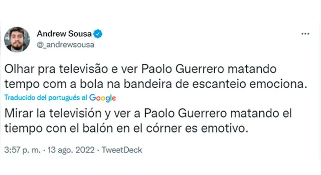 Periodista elogia a Paolo Guerrero