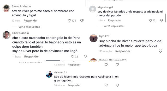 Hinchas de River Plate muestran admiración por Advíncula