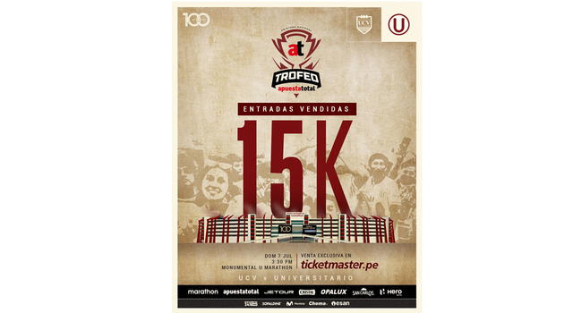 Universitario informó así de la venta de entradas del partido amistoso | Foto: Universitario   