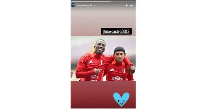 La publicación de Advíncula junto a Maxloren Castro | Foto: Instagram Luis Advíncula   